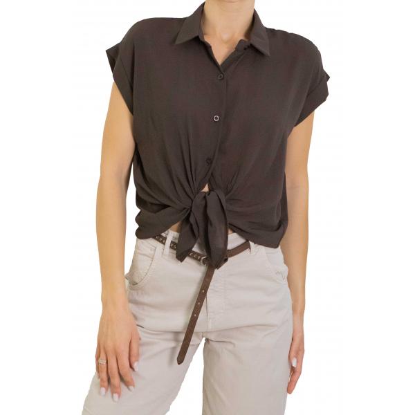 Camicia tinta unita mezza manica 